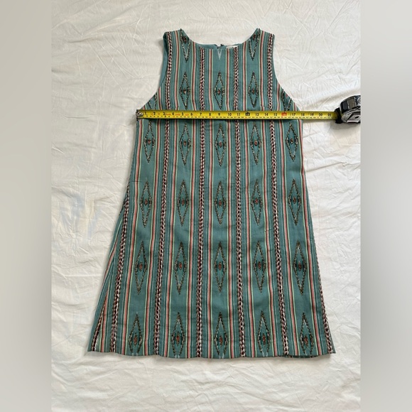 Alice + Olivia Beaded Ikat Stripe Shift Dress Southwest Boho Blue Multi NWT 12 - Picture 11 of 13